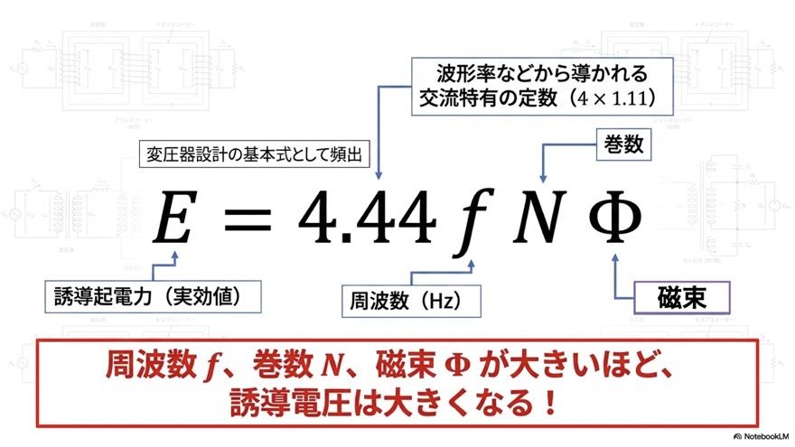 E＝4.44fNΦの正体｜なぜ4.44なのか