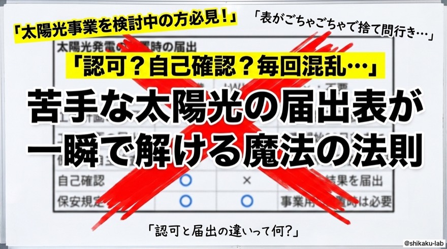 太陽光の届出表｜魔法の反転法則