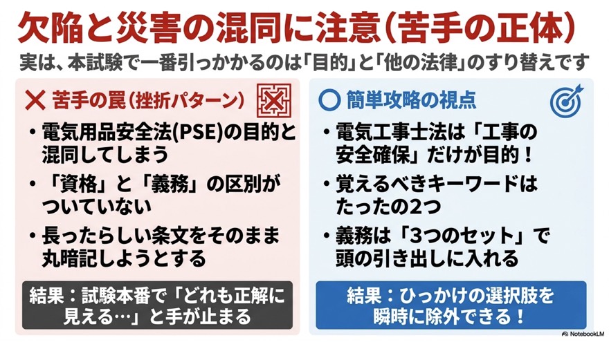 欠陥と災害の混同に注意（苦手の正体）