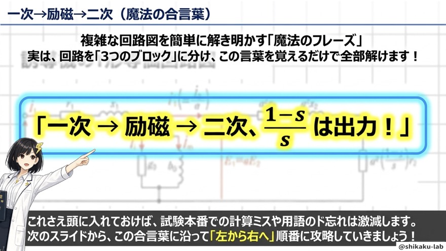 一次→励磁→二次｜魔法の合言葉