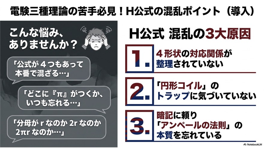 電験三種理論の苦手必見！H公式の混乱ポイント3つ（導入）